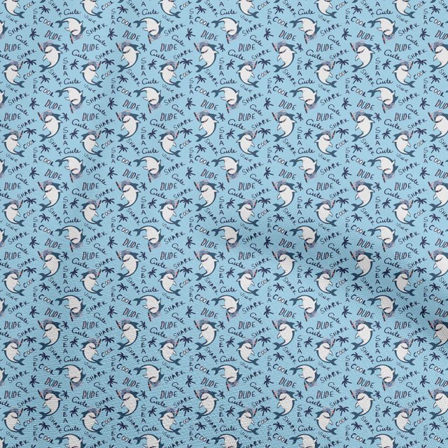 oneOone Cotton Poplin Light Blue Fabric Beach Sewing Craft Projects Fabric Prints By Yard 42 Inch Wide