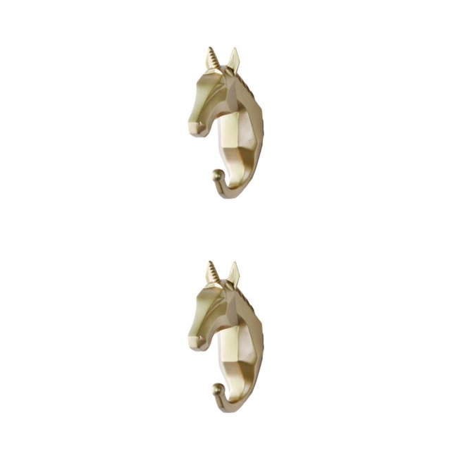 Ruiboury Animal Head Key Hook Sturdy And Durable Construction Adds Touch Of Whimsy golden(horse) 2Set