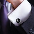 thumbnail image 4 of LYMAYTER Letter Cufflinks 1 Pair Men's Cufflinks - Letter Pattern, Electroplated, 4 of 7