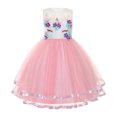 thumbnail image 1 of KAWELL Robe Fleurie Unicorn pour Filles Robe de Princesse Élégante Robe de Fête d'Anniversaire 2-8 Ans, 1 of 6