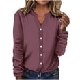 thumbnail image 2 of AherBiu Veste Légère pour Femme à Boutons, Cardigan Tricoté à Col Ras du Cou, Chandail Décontracté Ample, Manteau Léger, 2 of 5
