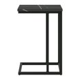 thumbnail image 4 of CorLiving Fort Worth Engineered Wood Narrow Rectangular Top Indoor Side Table with C-Shaped Steel Base, Black Marbled, 4 of 5