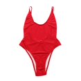 thumbnail image 4 of Cathalem Swimsuit Solid Crinkle One Piece Swimsuit,RD1 XXL, 4 of 5