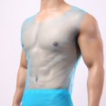 thumbnail image 1 of Lefu Men See Through Fishnet Tank Top Vest Breathable Gym Mesh T-Shirt Party Clubwear, 1 of 9