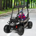 thumbnail image 3 of Gymax 12V Batter Powered Kids Ride on Car UTV Truck w/ Remote Control Music MP3 Black, 3 of 10