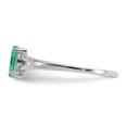 thumbnail image 3 of 10k White Gold Emerald Birthstone Ring May Gemstone, 3 of 9