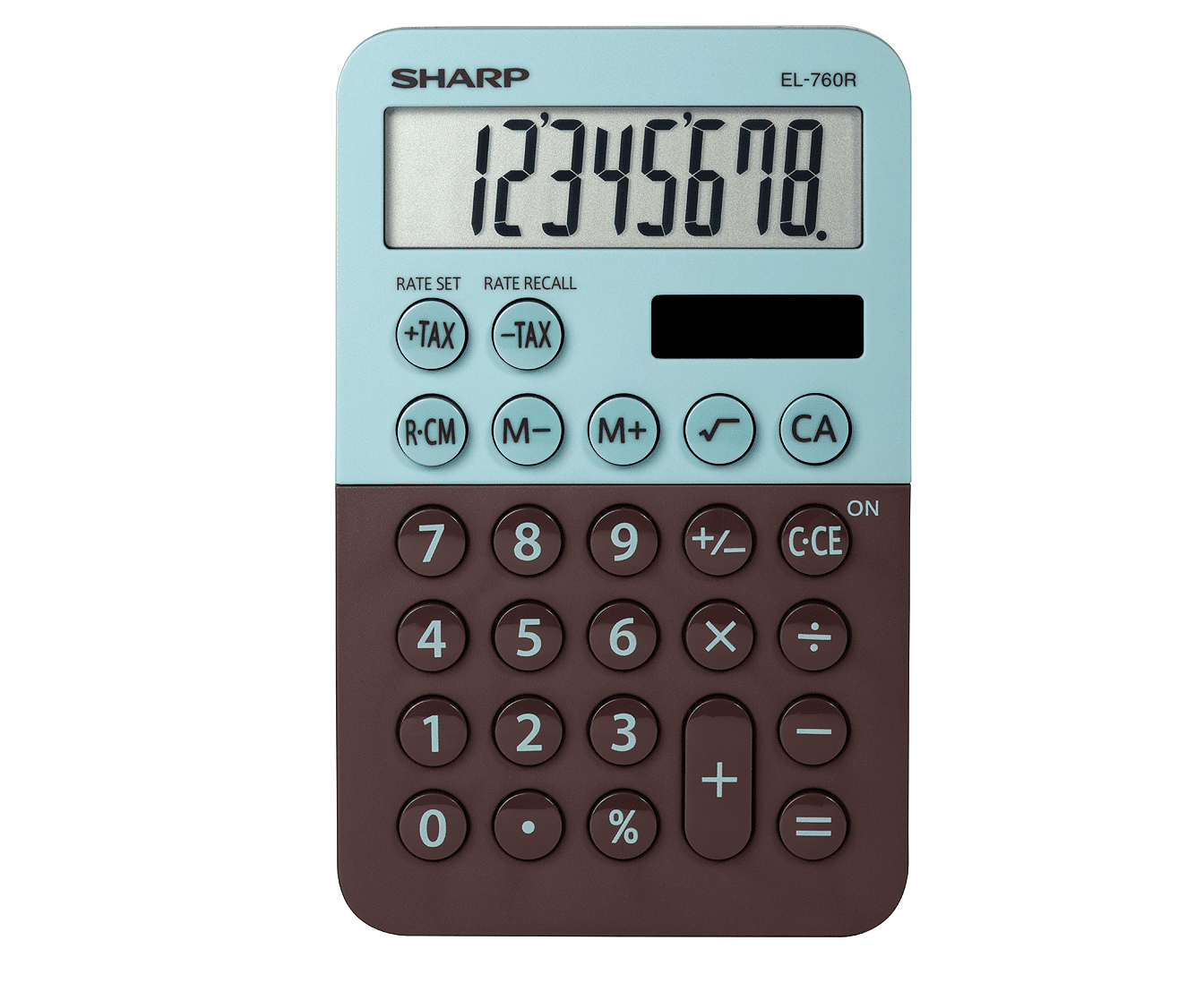 Sharp EL760RMT Student Desktop Calculator for Elementary & Middle School, XL 8-Digit Display, Twin Power, Inclined Screen, Tax Keys & Constant Calculation Function