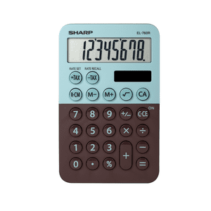 Sharp EL760RMT Calculatrice de bureau étudiant pour l'élémentaire & L'école moyenne, XL 8-Digit Affichage, Twin Power, Écran incliné, Clés fiscales & Fonction de calcul constante