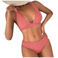 thumbnail image 3 of zanvin Womens High Waisted Bathing Suits Bikini Sets Two Piece Swimsuits,Pink,L, 3 of 6