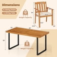 thumbnail image 3 of Costway 7PCS Patio Dining Table Set, 63” Table & 6 Acacia Wood Armchairs with Umbrella Hole, 3 of 10