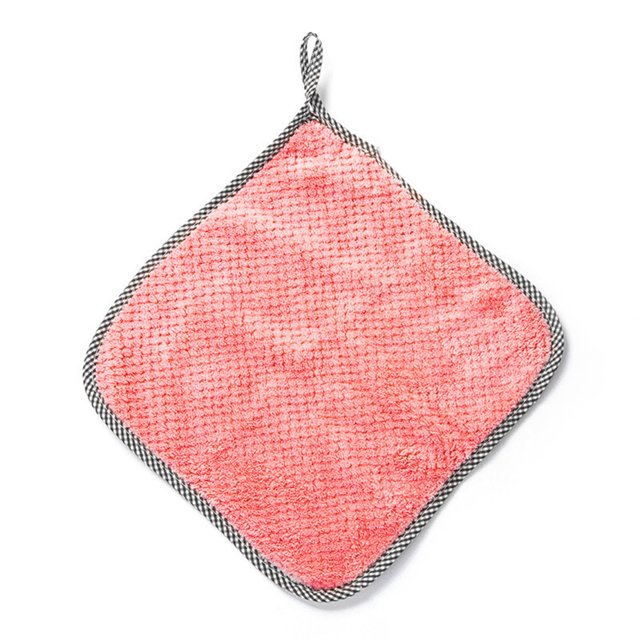 Oleegame 1PC Ten Dollar Items 5PCS Rag Dish Cloth Water Absorption Thickening Pot Washing Towel Table Home Kitchen Dishcloth Pink