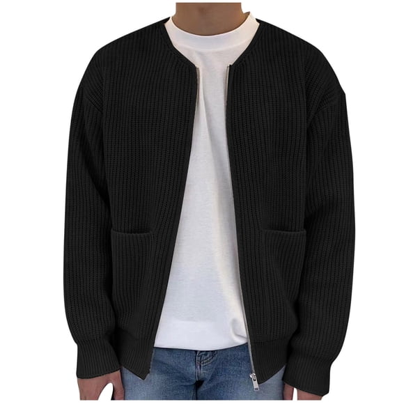 Chandails pour Hommes Mode,Chandails pour Hommes Mode,Cardigan en Tricot Uni à Col Rond en Velours Paon pour Hommes Coupe Décontractée avec Fermeture Éclair Manteau Chandail,Chandails pour Hommes Mode,Chandails pour Hommes avec Capuchon