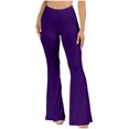 thumbnail image 2 of LSLJS Women's Boho Hippie High Waist Wide Leg Long Flared Bell Bottom Pants, 2 of 6
