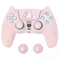 thumbnail image 1 of Gamepad Silicone Protective Cover for PS5, Cute Cat Ear Game Controller Protective Case with Joystick Cap, 1 of 6