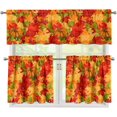 thumbnail image 1 of Maple Leave Window Curtain Tiers and Valance Set Halloween Farmhouse Vintage Kitchen Tiers and Valance Set for Cafe Living Room Window Decor, 1 of 5
