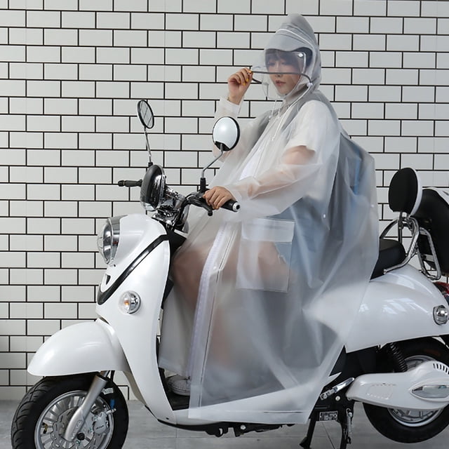 Agiferg Long Transparent Hommes Femmes Veste à Capuche Imperméable Imperméable Manteau de Pluie