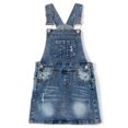 thumbnail image 1 of KIDSCOOL SPACE Baby Little Girls Skirt,Ripped Soft Strechy Denim Girls Summer Overalls Dress,Light Blue,9-10 Years, 1 of 8