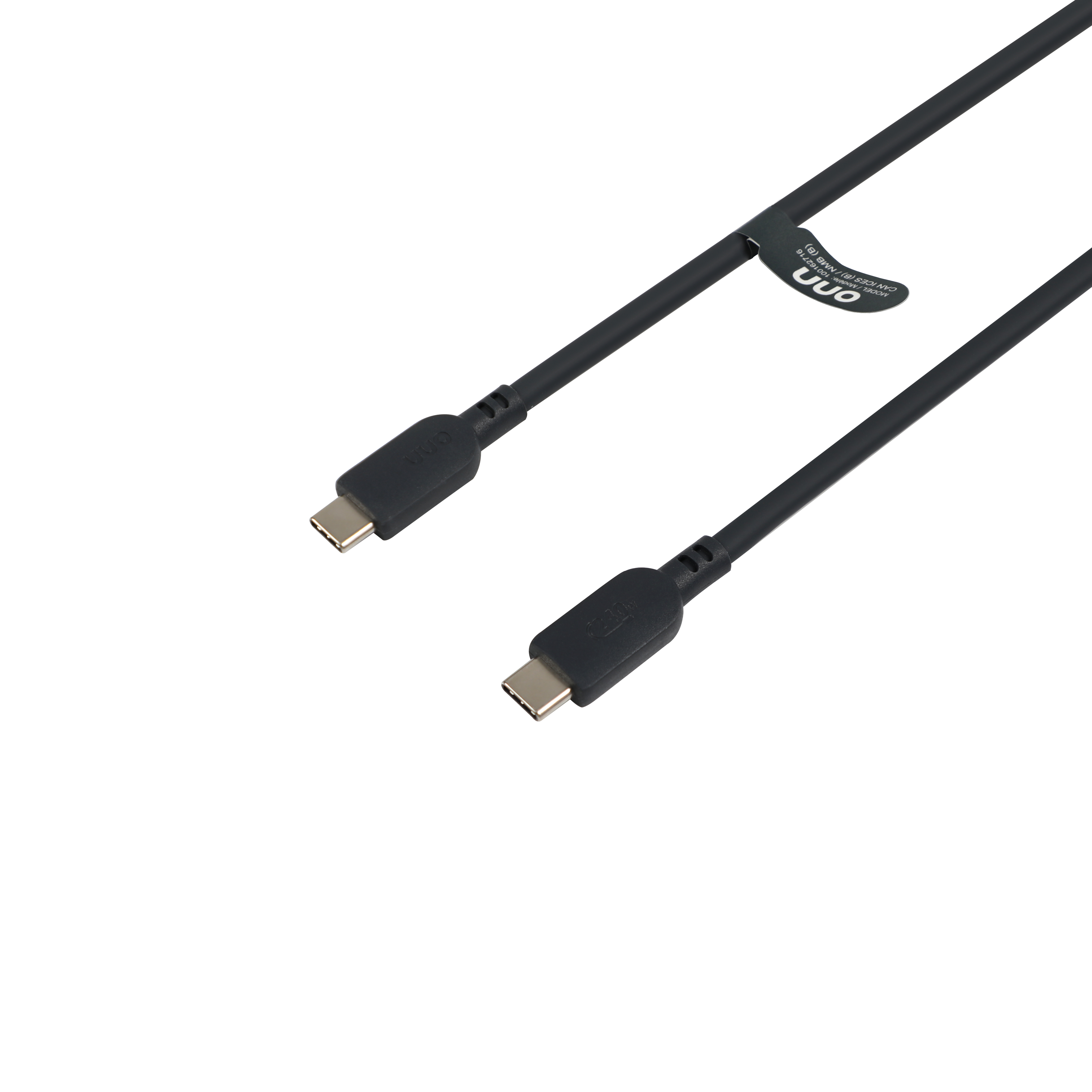 Câble Onn 1,8 m (6 pi) flexible USB-C vers USB-C avec charge rapide et alimentation Power Delivery - Gris