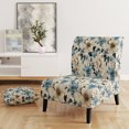 thumbnail image 2 of Designart "Beachy Blue Hydrangea Calm III" Blue Floral Upholstered Accent Chair - Cottage Arm Chair For Bedroom, 2 of 7