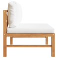 thumbnail image 3 of vidaXL Middle Sofa with Cream Cushions Solid Teak Wood, 3 of 5