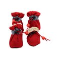 thumbnail image 2 of Winter Dog Shoes Fleece Warm Dog Boots With Reflective Tape 1 Claw Cover Pet Shoes With Drawstring, 2 of 6