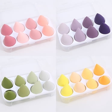 Ensemble de 8 Éponges de Maquillage Éponges de Beauté Estompage Sans Latex Lavables Applicateur Mélangeur Cosmétique Houppette pour Poudre Liquide Crème