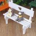 thumbnail image 4 of Decorative Dollhouse Bench Exquisite Wood Patio Lawn Fairy Garden Bench Home Decor, 4 of 7