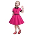 thumbnail image 1 of XEGLSBU Short Sleeve Belt Splicing Vintage Children's Dress Princess Dress, 1 of 3