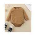 thumbnail image 2 of Kmbangi Barboteuse en Coton pour Bébé Manches Longues Col Rond Couleur Unie avec Poche, 2 of 8