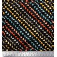 thumbnail image 1 of Soimoi Black Poly Georgette Fabric Diagonal Arrow Print Fabric by the Yard 52 Inch Wide, 1 of 3
