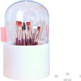 thumbnail image 1 of Dustproof Makeup Brush Holder Organizer Cosmetic Brushes Storage Case Display Stand with Crystal Clear Rotating Lid Beautiful Pearls Bedroom Vanity Table Bathroom Cabinet Countertop Gift, 1 of 6