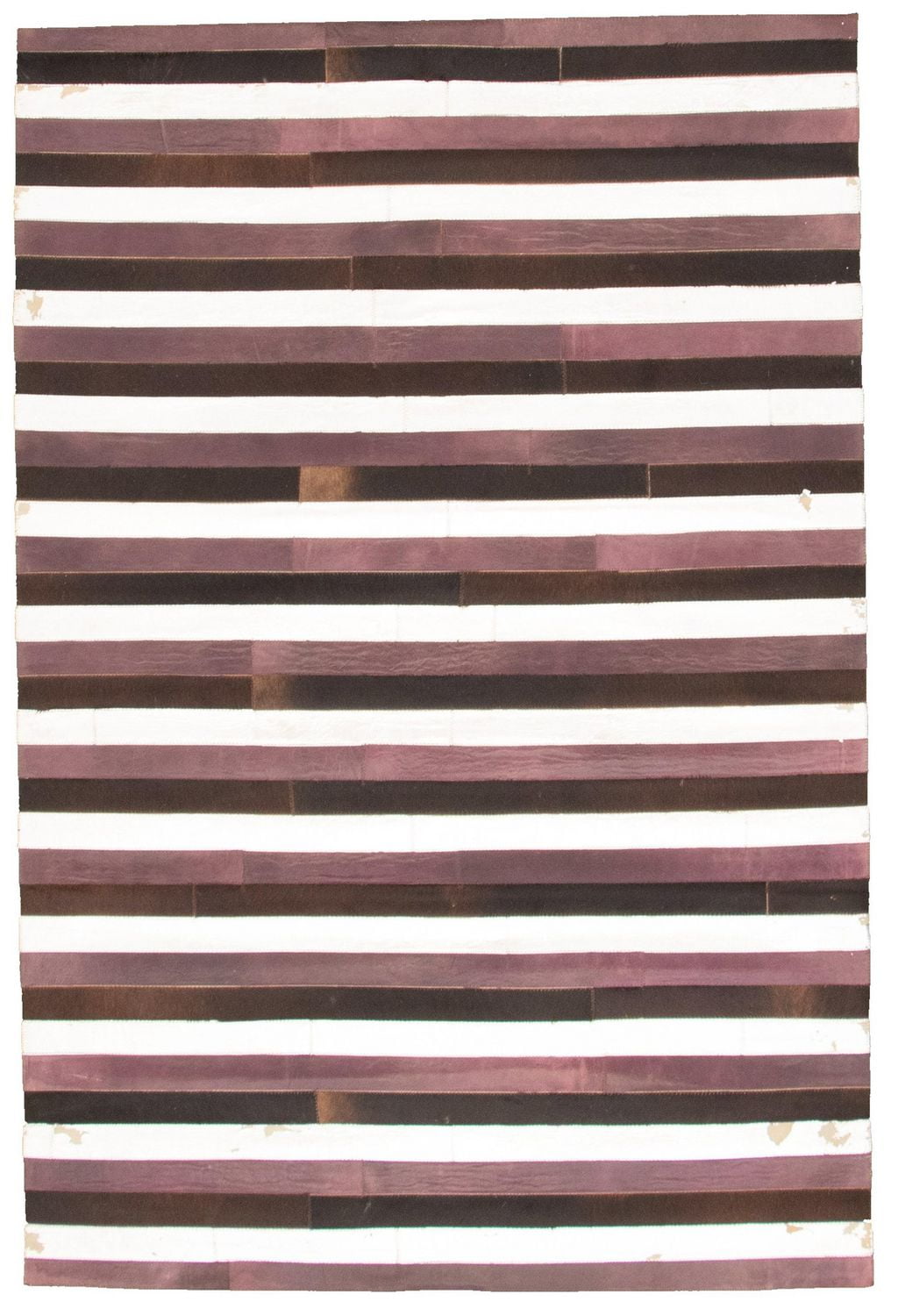 ECARPETGALLERY 3'11" x 6'0" Contemporary Cowhide Patchwork Handmade Area Rug for Living Room, Dining Room and Bedroom in Brown