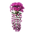 thumbnail image 2 of Artificial Flower Wall Decor Hanging Basket with Hand-Dyed Simulated Violets and PE Rattan Vine 0.9 m, 2 of 6