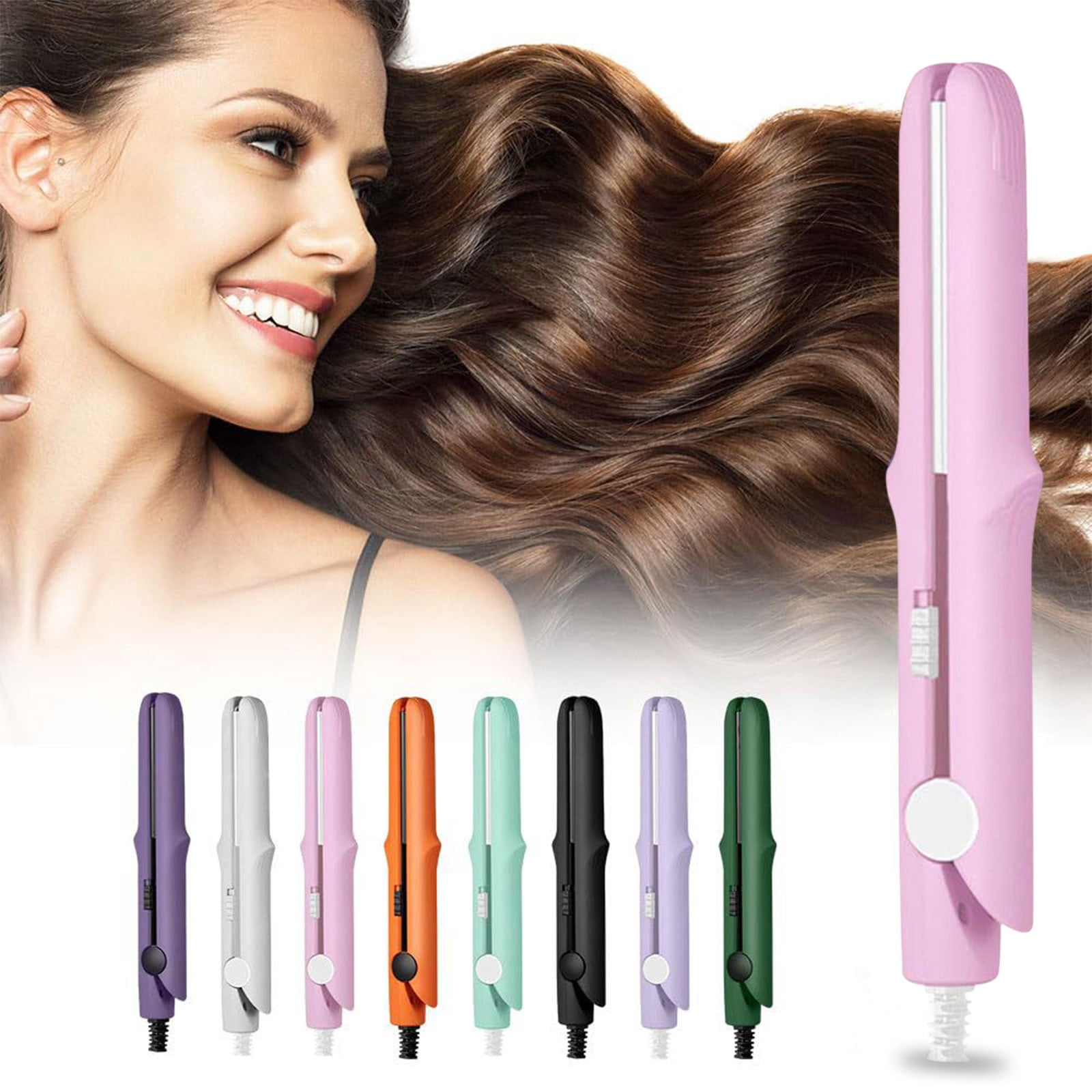 Awwp Pink Curling Iron Deep Discounts 2 in 1 Mini Curling Wand Flat Hair Straightener 2024 New Mini Curling Flat Portable Travel Curling Wand Mini Purpose Curling for Short Hair All Hair Types