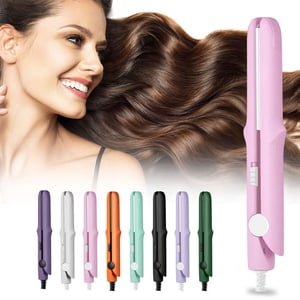 Awwp Pink Curling Iron Deep Discounts 2 in 1 Mini Curling Wand Flat Hair Straightener 2024 New Mini Curling Flat Portable Travel Curling Wand Mini Purpose Curling for Short Hair All Hair Types