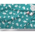 thumbnail image 2 of Soimoi Rayon Fabric Bird & Cat Animal Print Fabric by The Yard 42 Inch Wide, 2 of 3