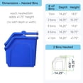 thumbnail image 2 of Recycling Rules! 6 Gallon Stackable Recycling Bin Container in Blue, Eco-Friendly BPA-Free Handy Recycler with Handle, 2-Pack, 2 of 7