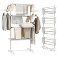 thumbnail image 1 of HOMCOM 4-Tier Clothes Drying Rack w/ Side Wings Wheels for Indoor Outdoor, 1 of 10