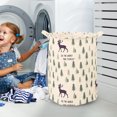 thumbnail image 4 of Hearth & Gear Patterned Linen Laundry Hamper Without Lid Large Open Top Stylish And Breathable Fabric For Bedroom Or Bathroom Easy And Durable Design Laundry Clean And Laundry Rolling Laundry with, 4 of 5