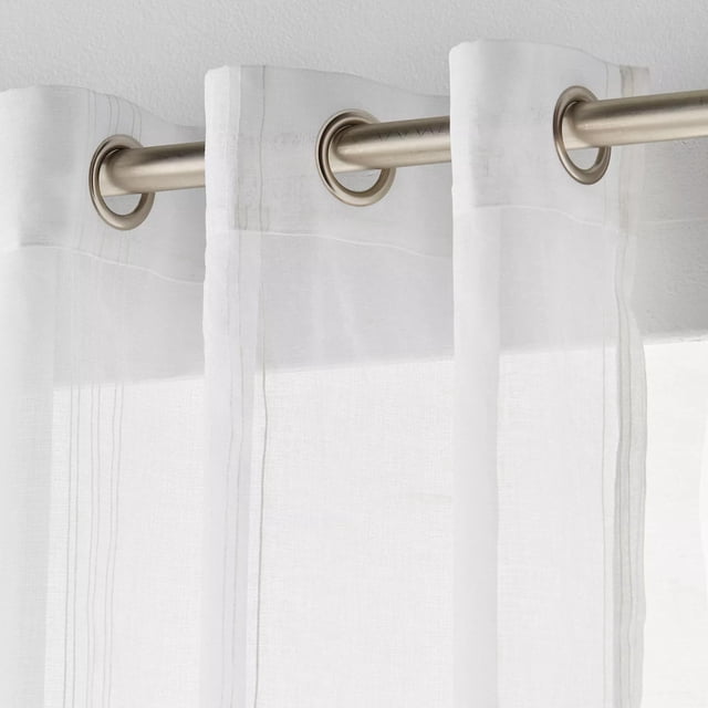 Bouclair White Gusta Embroidered Curtain 52x84 in (132x213 cm)