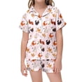 thumbnail image 2 of MIASHUI Pyjama 2 Pcs pour Filles Motif Animal Poulet à Boutons Pyjama pour Garçons, Rose Pâle, 8-9 Ans, 2 of 4