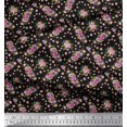thumbnail image 2 of Soimoi Black Poly Georgette Fabric Rose & Floral Print Fabric By Yard 52 Inch Wide, 2 of 3