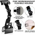 thumbnail image 3 of 5 Pack Adjustable Document Holder Flexible Rotatable Paper Holder for Typing Desktop Document Holder Paper Stand Copy Holder Clip for Computer Monitor Canvas Clamp (Black), 3 of 4