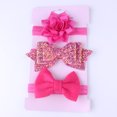 thumbnail image 1 of xiaxaixu 3PCS Baby Girls Sequins Bow Headband Flower Elastic Hairband One Size, 1 of 5