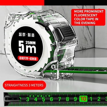 EGNMCR Tape Measure High Precision Tape Measure Fluorescent Color Double Sided Ruler With Transparent Metal Scale Is Clear, Fall-Proof，Suitable For Many Occasion tape measure