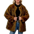 thumbnail image 1 of Hvobtty Veste en Molleton Décontractée à Manches Longues pour Femmes, Manteau Chaud en Fausse Fourrure pour Femmes Dames, Manteau d'Hiver Uni à Col Rond, 1 of 4