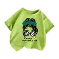 thumbnail image 3 of Hauts de Danse pour Enfants Filles T-Shirt Manches Longues Enfants Filles Mignon Graphique Imprimé Col Rond Manches Courtes Tee Été Décontracté T-Shirt Hauts, 3 of 5
