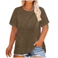 thumbnail image 1 of Plebaso Hauts Décontractés pour Femmes T-Shirts Plissés à Manches Courtes Col Rond Tee Confortable Chemisiers d'Été pour Femmes, 1 of 5