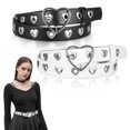 thumbnail image 4 of Youkk 2x Retro Punk Style Belt Wide Waistband With Buckle PU Waist Belt 5Set, 4 of 6