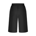 thumbnail image 3 of Ixbnca Plus Size Womens Capris Wide Leg Casual Crop Pants Drawstring High Waist Long Shorts with Pockets, 3 of 7